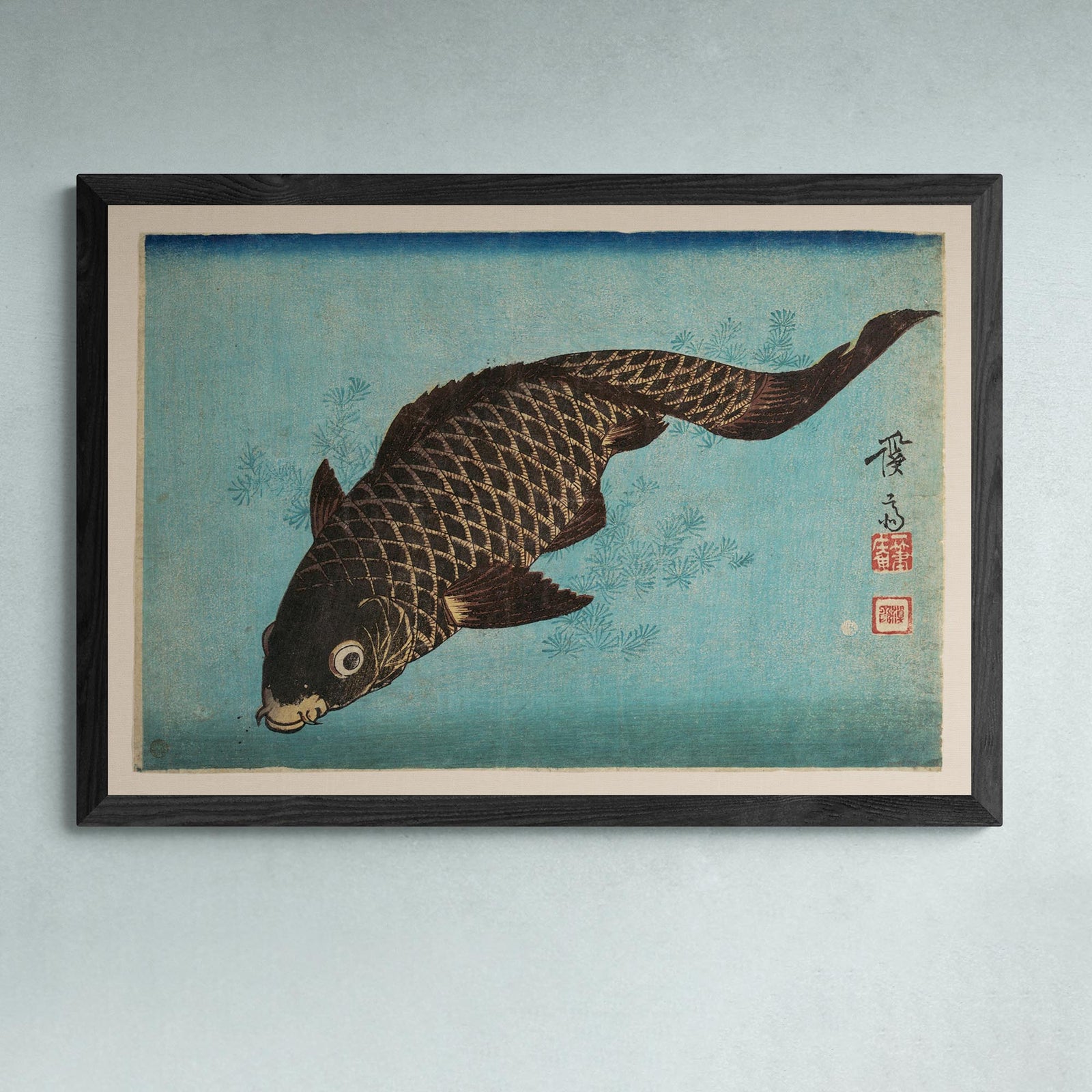 Japanese Woodblock Koi, Keisai Eisen Ukiyo-e Giclée Fine Art Print