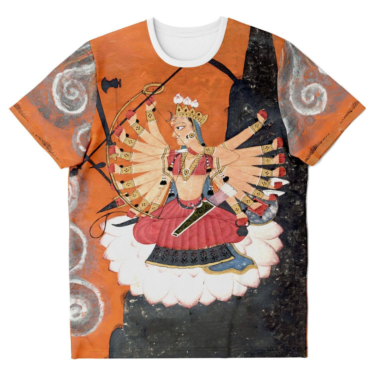 Kali Shakti Durga Slaying the Buffalo Demon Asura, Mahishasura | Goddess Parvati Durga Devi Graphic Art T-Shirt