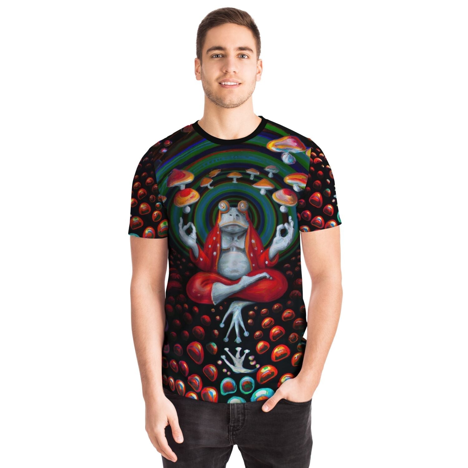 Lick the Toad | Original DMT Shroom Magic Mushrooms | Psychedelic Toad Trippy Frog Meditation Graphic Art T-Shirts