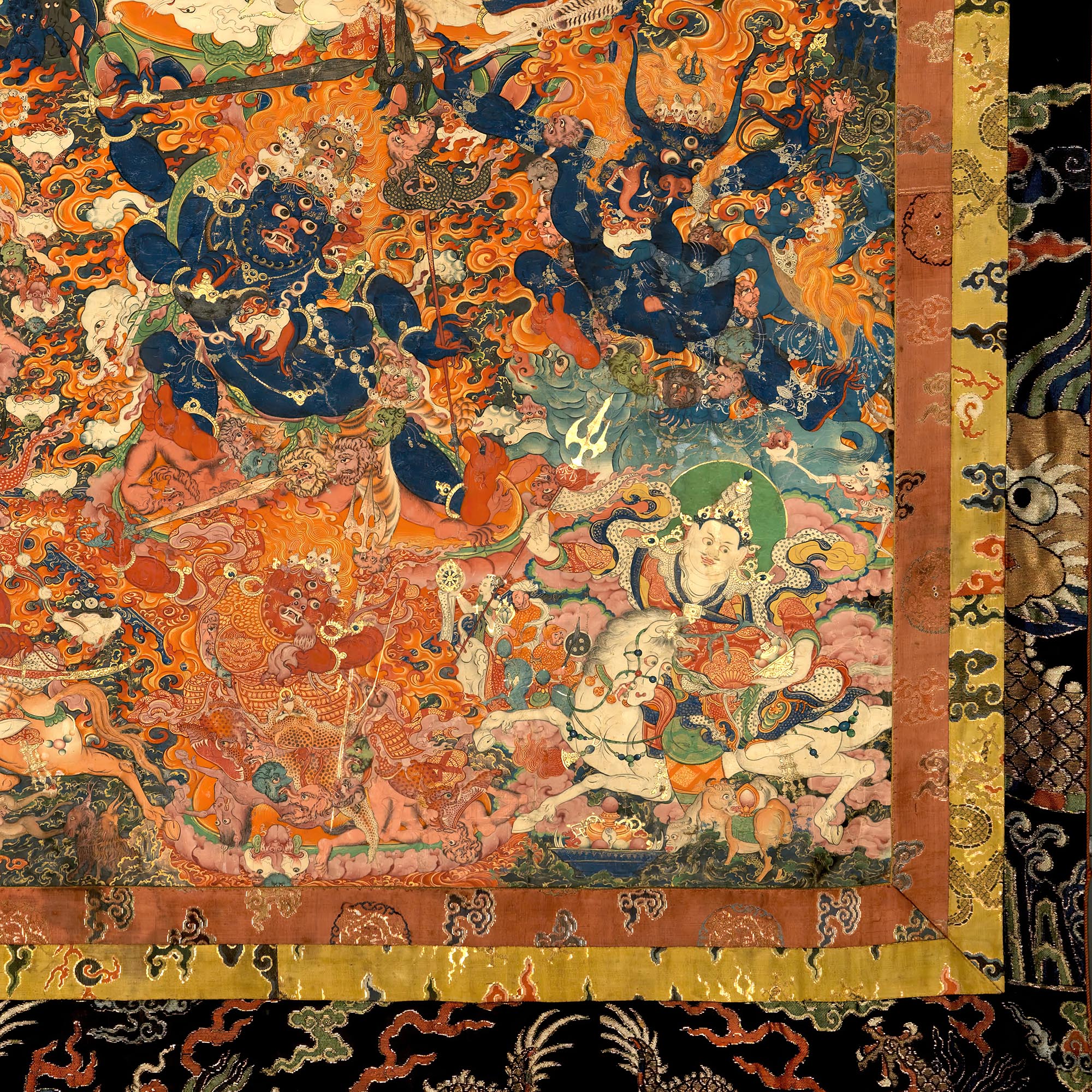 Mahakala in Diverse Forms with Other Dharma Protectors | Tibetan Buddhist  Mythology | Sacred Thangka Mandala Vintage Framed Art Print