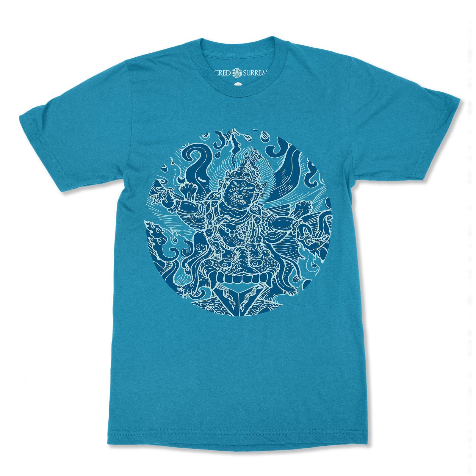 Mahakala Wrathful Diety T-Shirt ~ Antique Sapphire