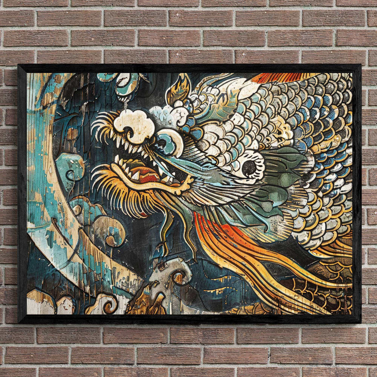 Tanin&#39;iver: The Blind Dragon of Kabbalah | Evil, Occult Force, Serpent Snake Graffiti | Urban Street Art, Cyberpunk Fine Art Print