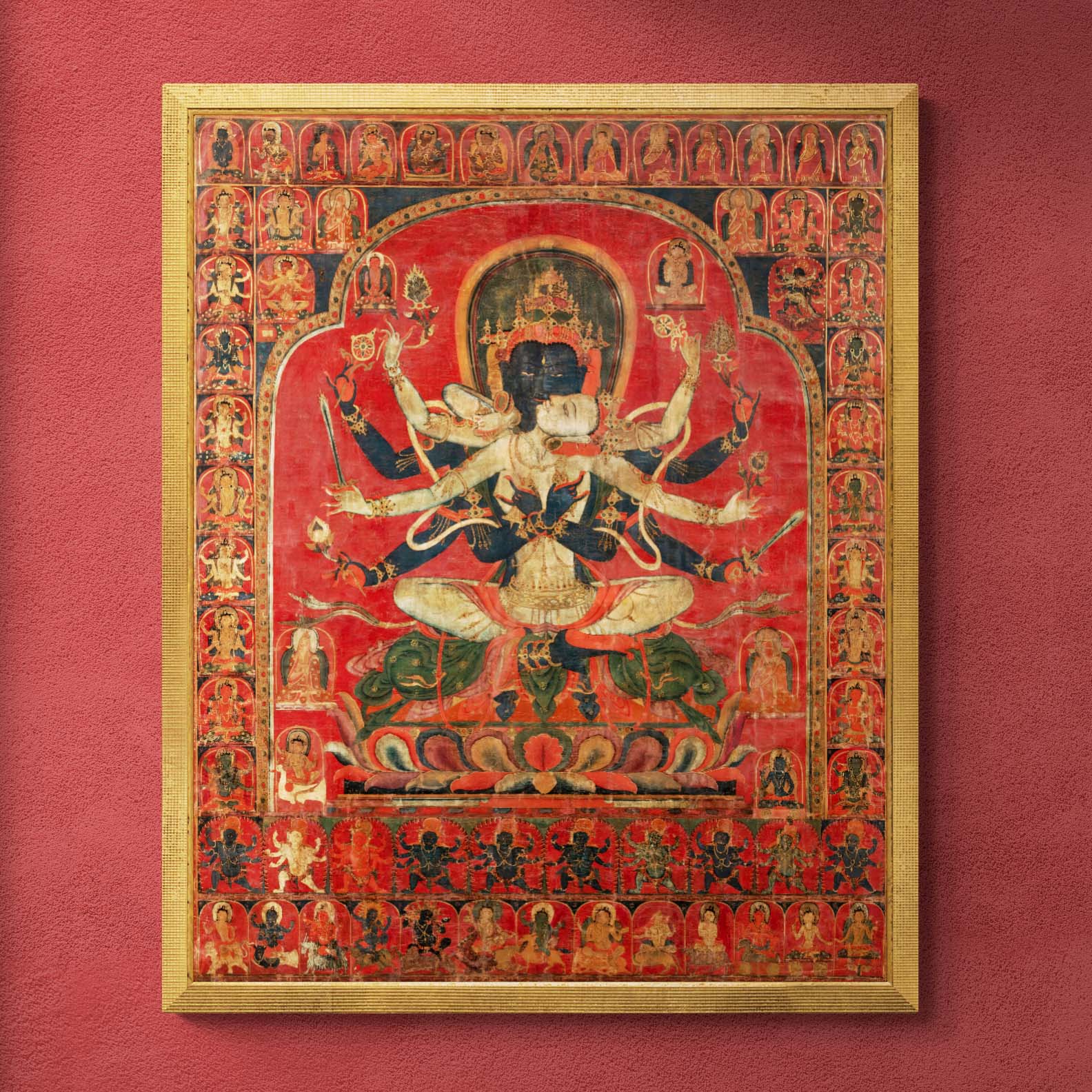 Guhyasamaja Esoteric Tibetan Buddhist Deity w Consort Sparshavajri | Tantric Left Hand Path Fine Art Print