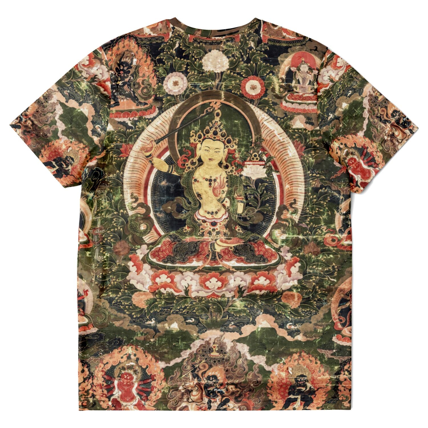 Manjusri Bodhisattva Zen Patriarch | Tibetan Buddhist Mythology | Buddha Meditation and Mindfulness Vintage Graphic Art T-Shirt