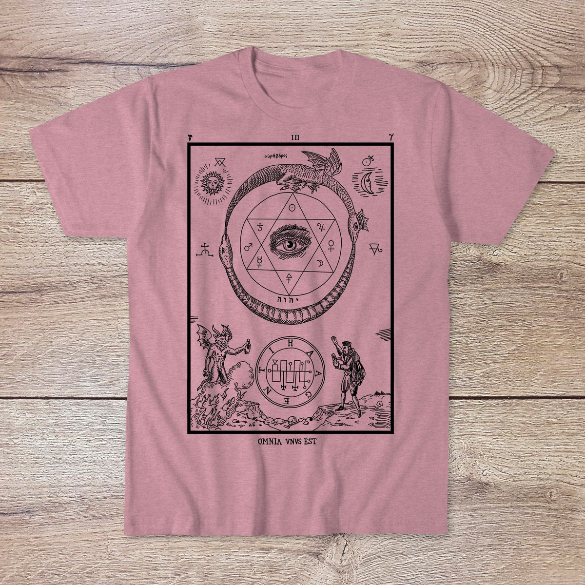 Medieval Alchemy Hermetic Eye of Providence | Ouroboros Kabala European Esoteric Mystical Traditions Graphic Art T-Shirt - Sacred Surreal