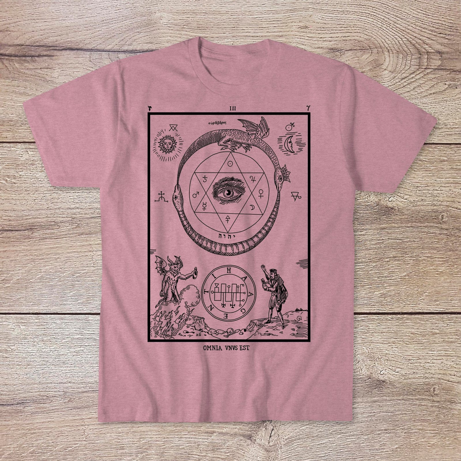 Medieval Alchemy Hermetic Eye of Providence | Ouroboros Kabala European Esoteric Mystical Traditions Graphic Art T-Shirt