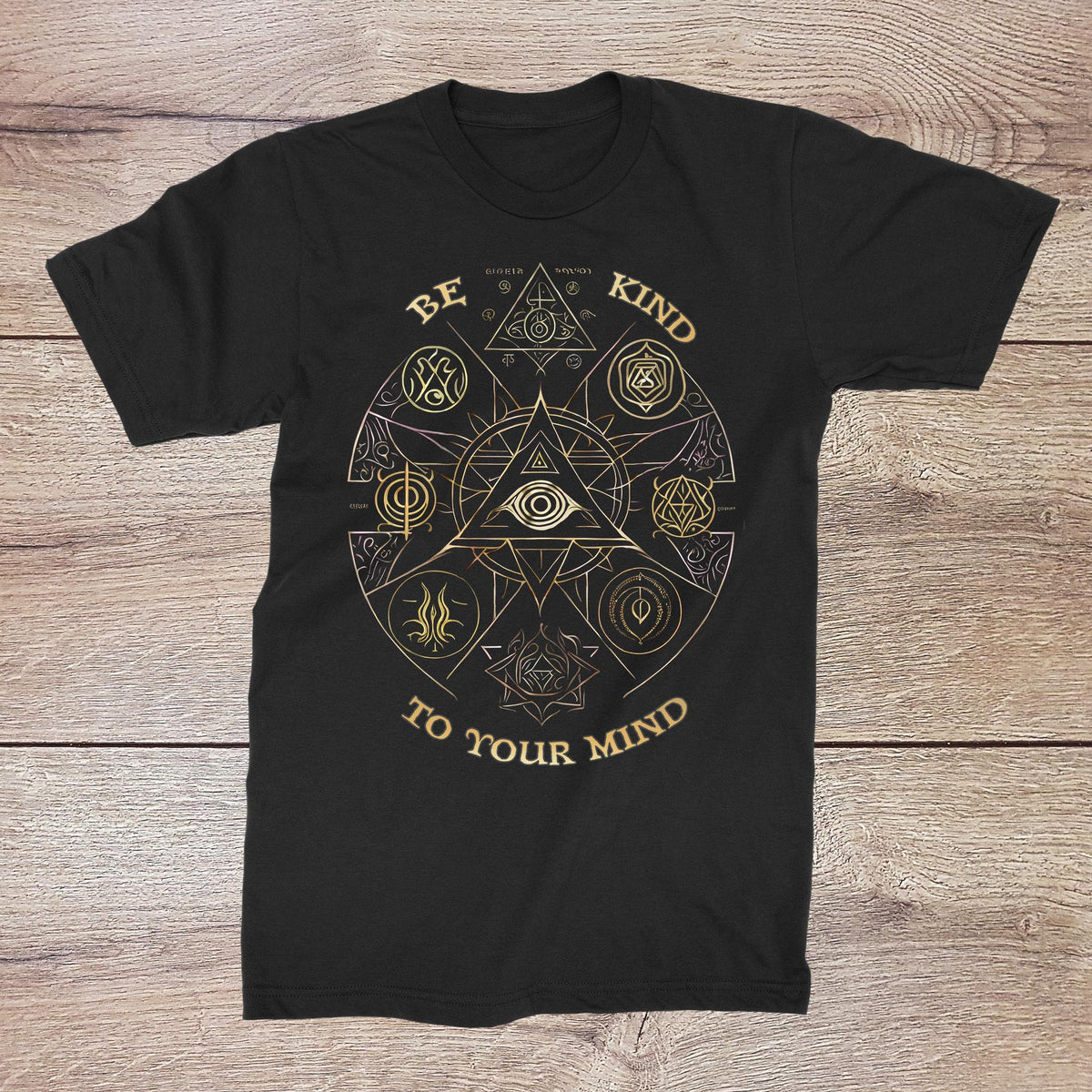 Occult Alien Runes | DMT Sacred Geometry | Be Kind to Your Mind Mystical Self-Love, Trippy 420 Ganja T-Shirt