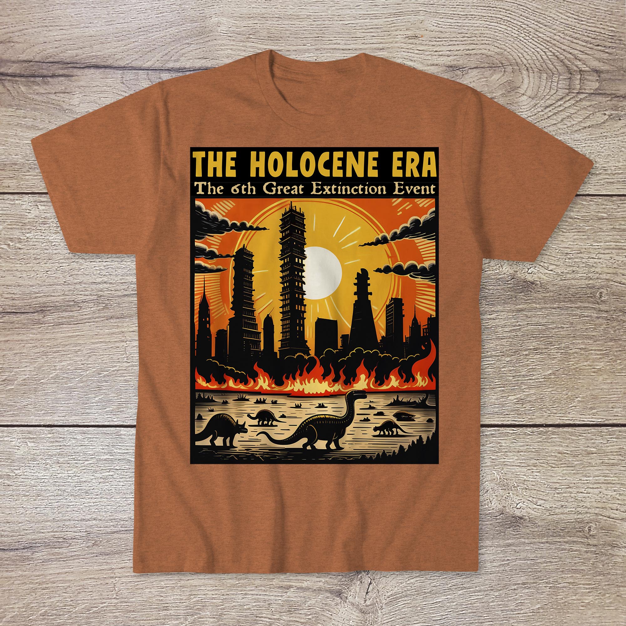 The 6th Great Extinction | The Holocene Era: Doomer Eco Warrior | Climate Emergency Earth First Graphic Art Tshirt