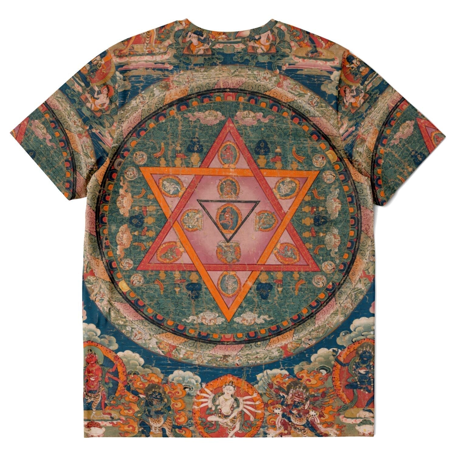 Shatkona Mandala, Hindu & Buddhist Sacred Geometry | Divine Feminine, Star of David Energy | Jewbu Graphic Art T-Shirt - Sacred Surreal