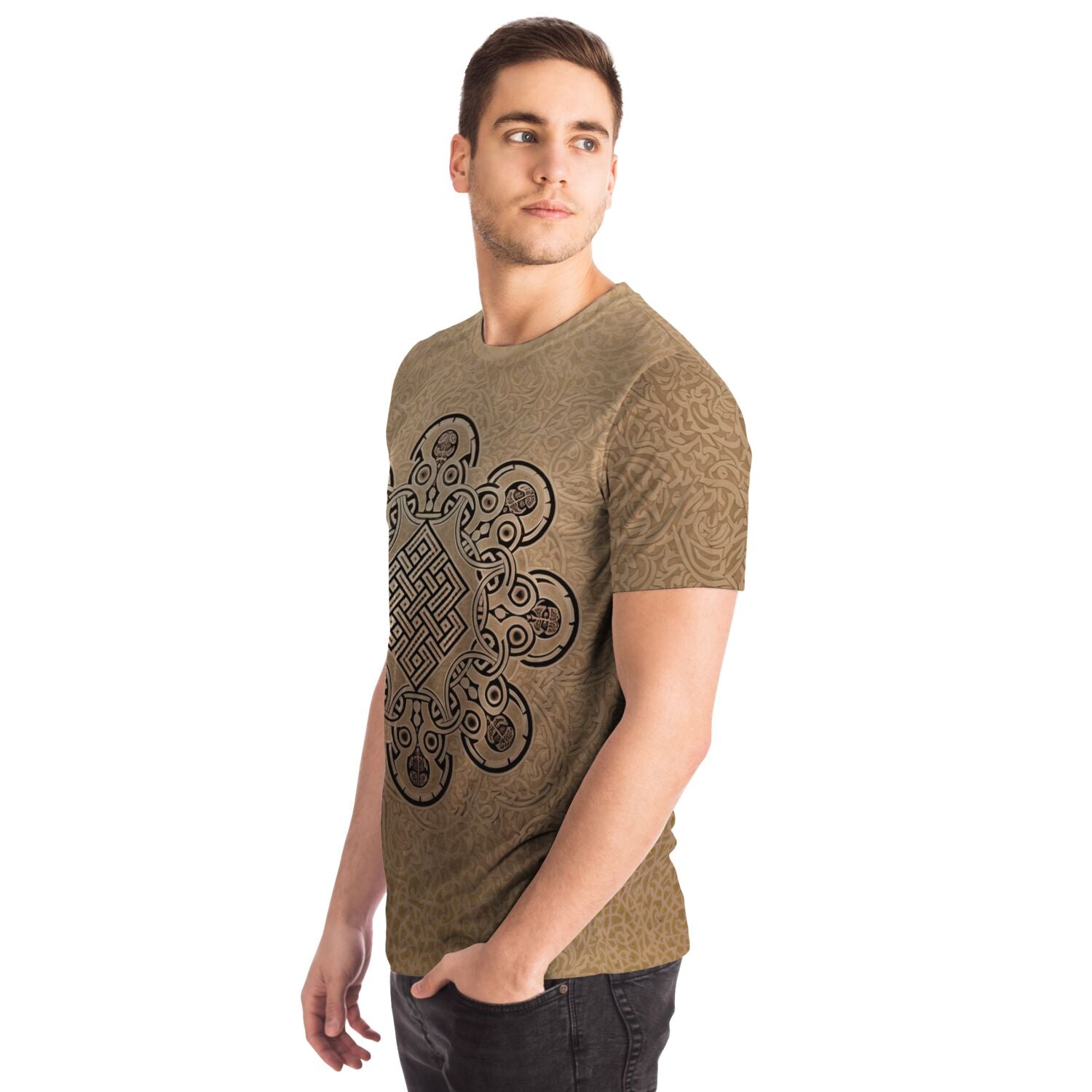 Skull Sacred Geometry, Metatron's Cube | Zen Interbeing, Buddhist Eternal Knot Graphic Art T-Shirt