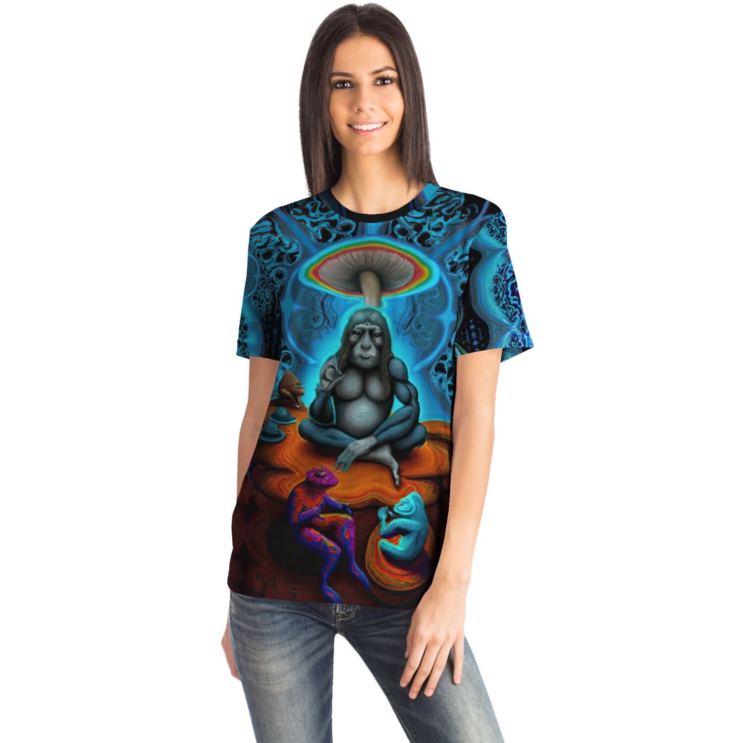 Stoned Ape Theory | Psychedelic Evolution | DMT, LSD, Ayahuasca, McKenna | Trippy Digital Art T-Shirt - Sacred Surreal