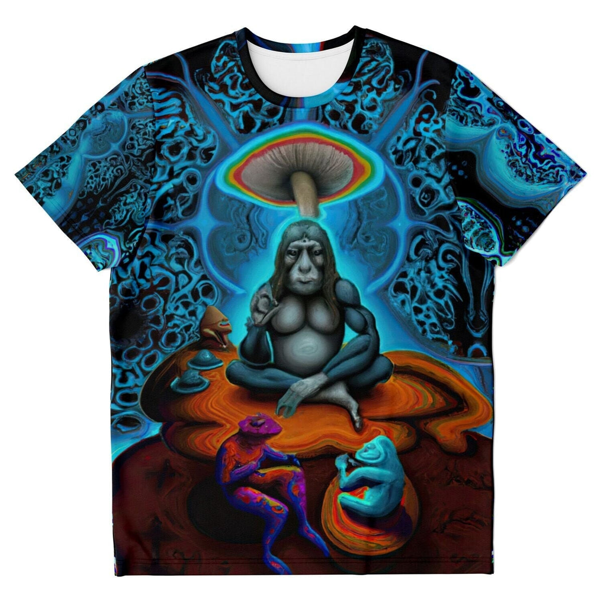 Stoned Ape Theory | Psychedelic Evolution | DMT, LSD, Ayahuasca, McKenna | Trippy Digital Art T-Shirt - Sacred Surreal
