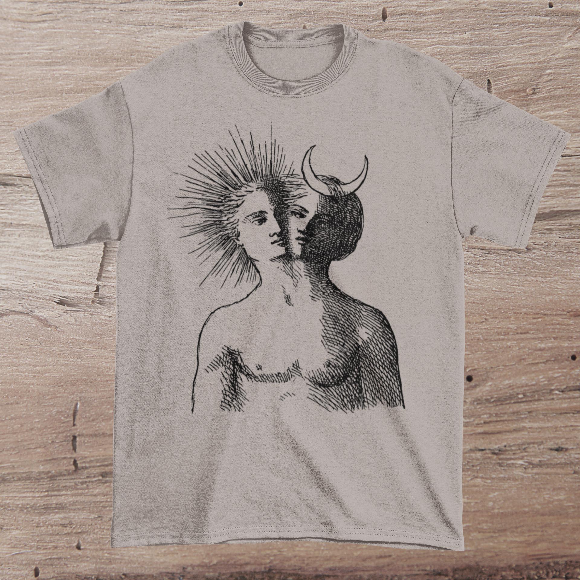 The Alchemical Rebis, Philosophers Stone, Esoteric Occult Androgynous Graphic Art T-Shirt