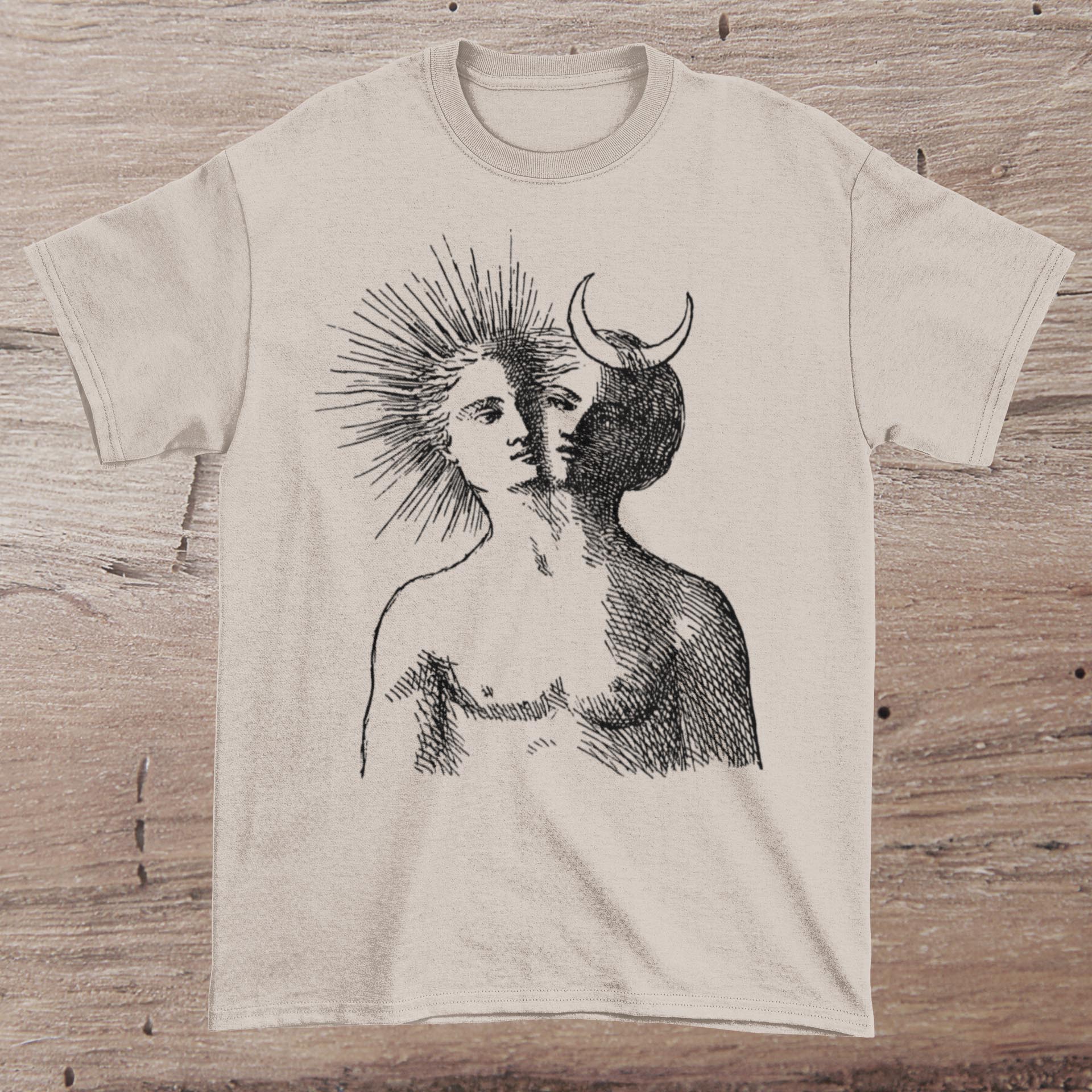 The Alchemical Rebis, Philosophers Stone, Esoteric Occult Androgynous Graphic Art T-Shirt