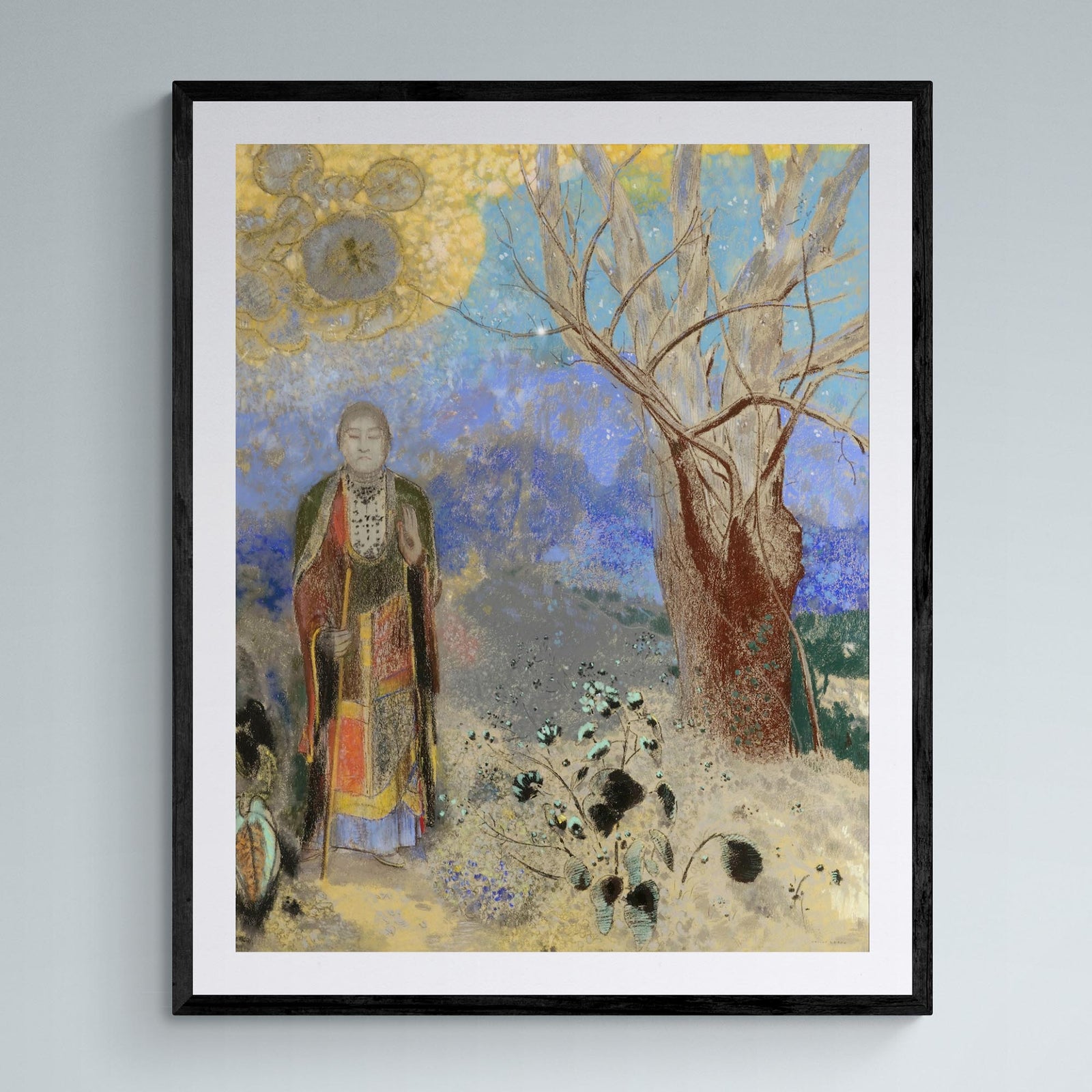 The Buddha, by Odilon Redon, Symbolism Surrealist Gift Antique Buddhist Sacred Framed Art Print ...