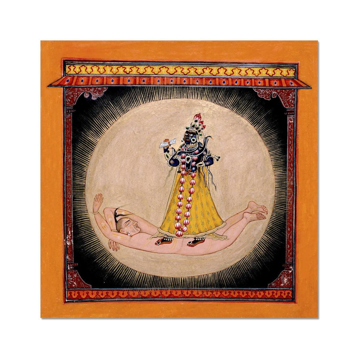 The Goddess Bhadrakali Emerging from a Sunlike Sphere | Vintage Hindu Mythology Fine Art Print