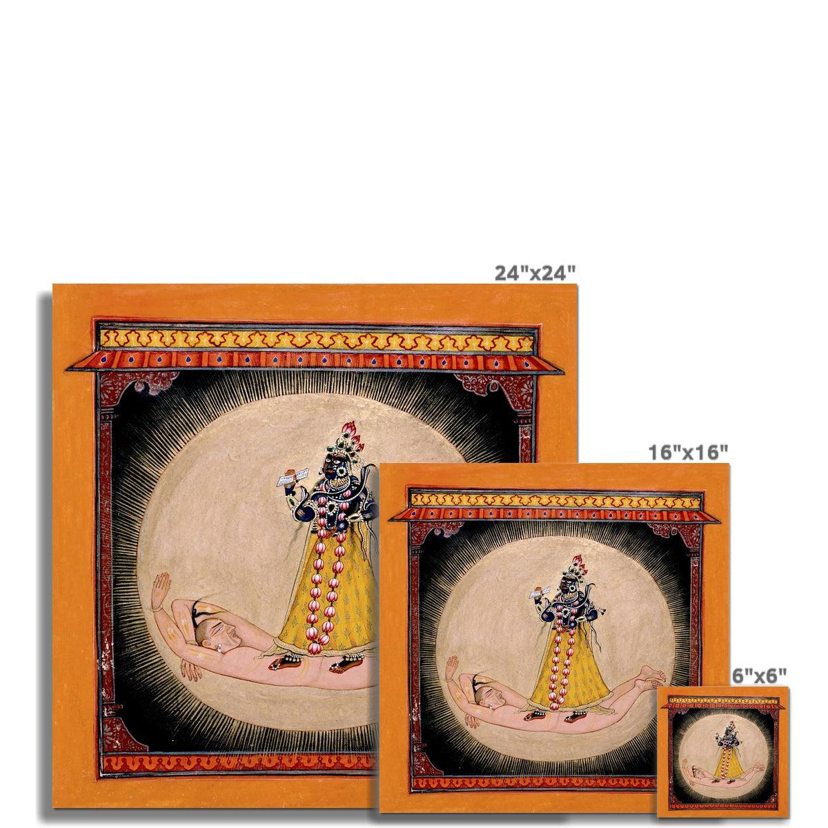 The Goddess Bhadrakali Emerging from a Sunlike Sphere | Vintage Hindu Mythology Fine Art Print