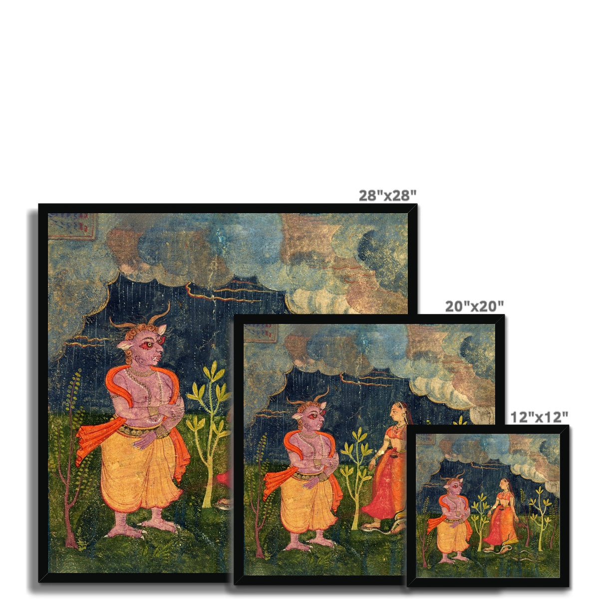 Framed Rasikpriya, Medieval Rakshasa, The Esthetics of Love | Divine Supernatural Djinn Mythology, Framed Print