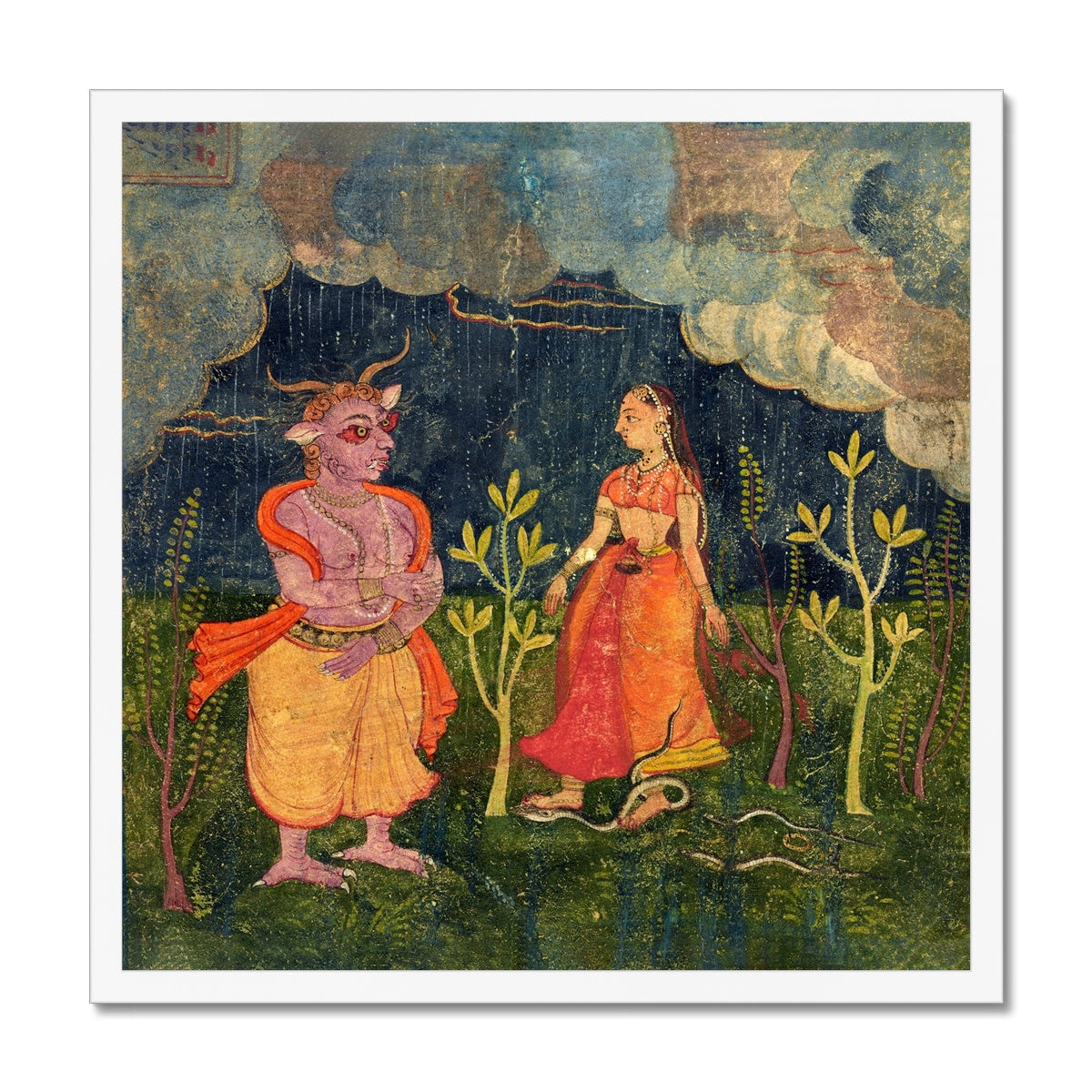 Framed Rasikpriya, Medieval Rakshasa, The Esthetics of Love | Divine Supernatural Djinn Mythology, Framed Print