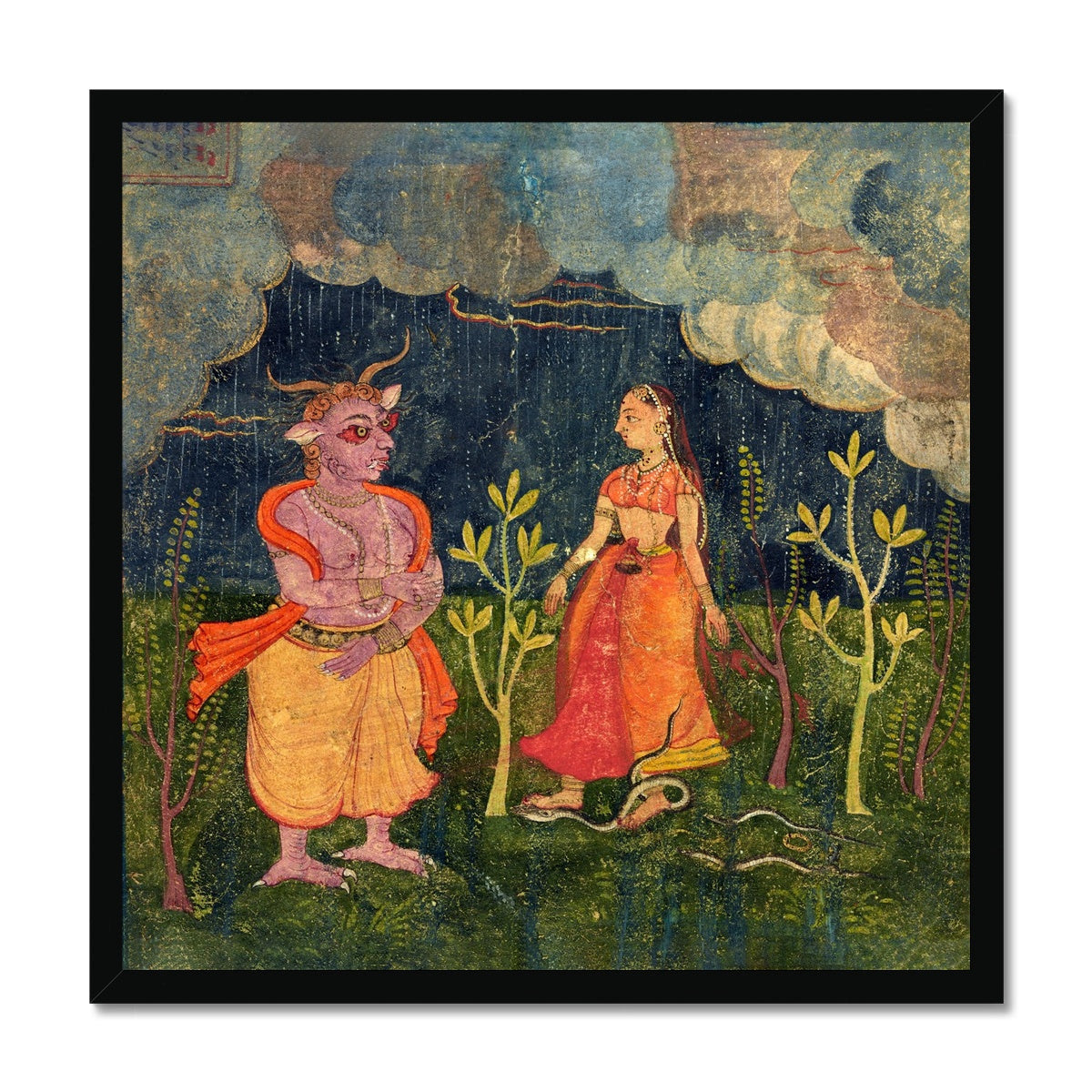 Framed Rasikpriya, Medieval Rakshasa, The Esthetics of Love | Divine Supernatural Djinn Mythology, Framed Print