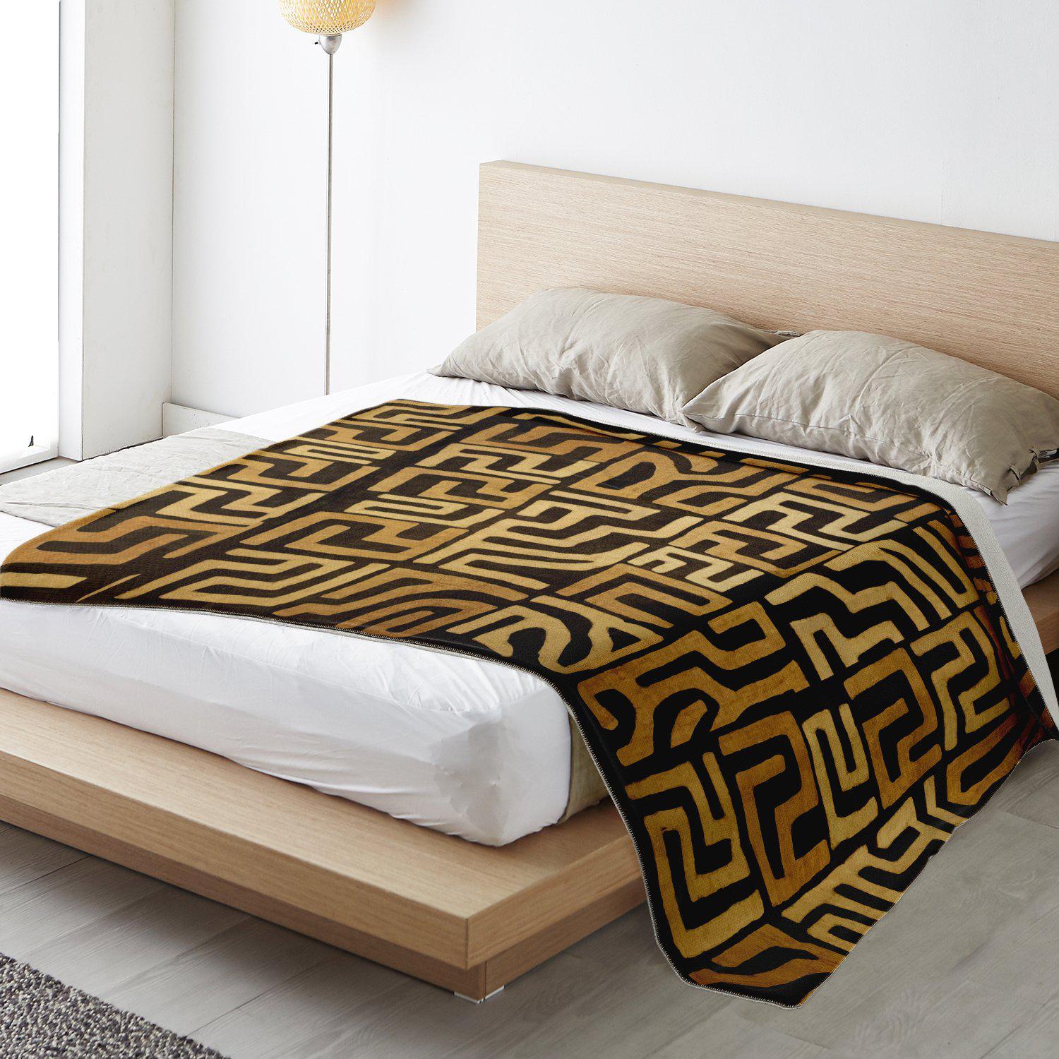 Traditional Kuba Cloth Design (Mali) | Sherpa Fleece Blanket