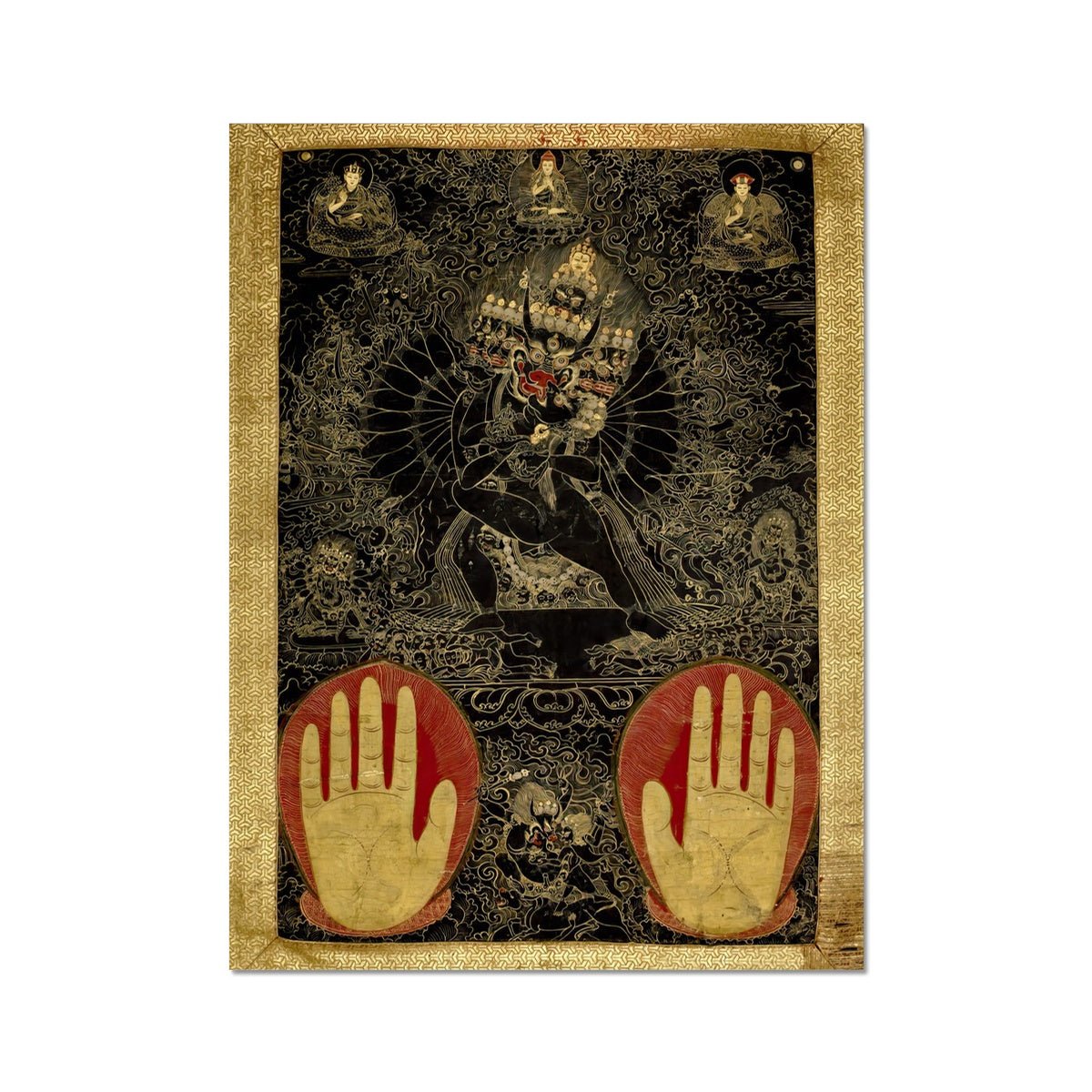 Vajrabhairava &amp; Vajravetali Erotic Divine Union | Sacred Sexuality, Tantra Spiritual Healing | Soulmate Tibetan Thangka Fine Art Print - Sacred Surreal