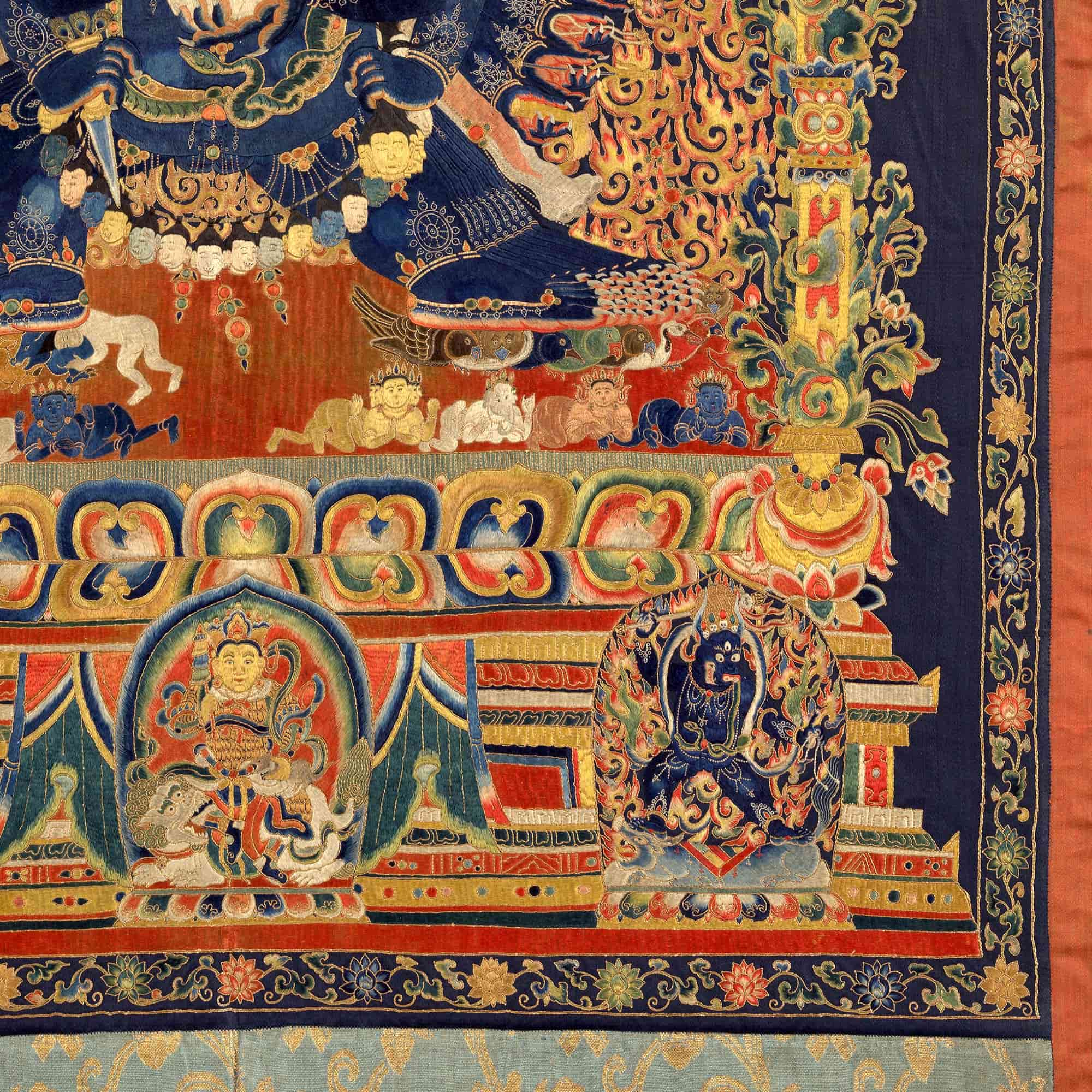 Vajrabhairava Wrathful Deity | Tibetan Buddhist Protection, Chöd Practice | Manjushri Emanation Fine Art Print with Thangka Hanger - Sacred Surreal