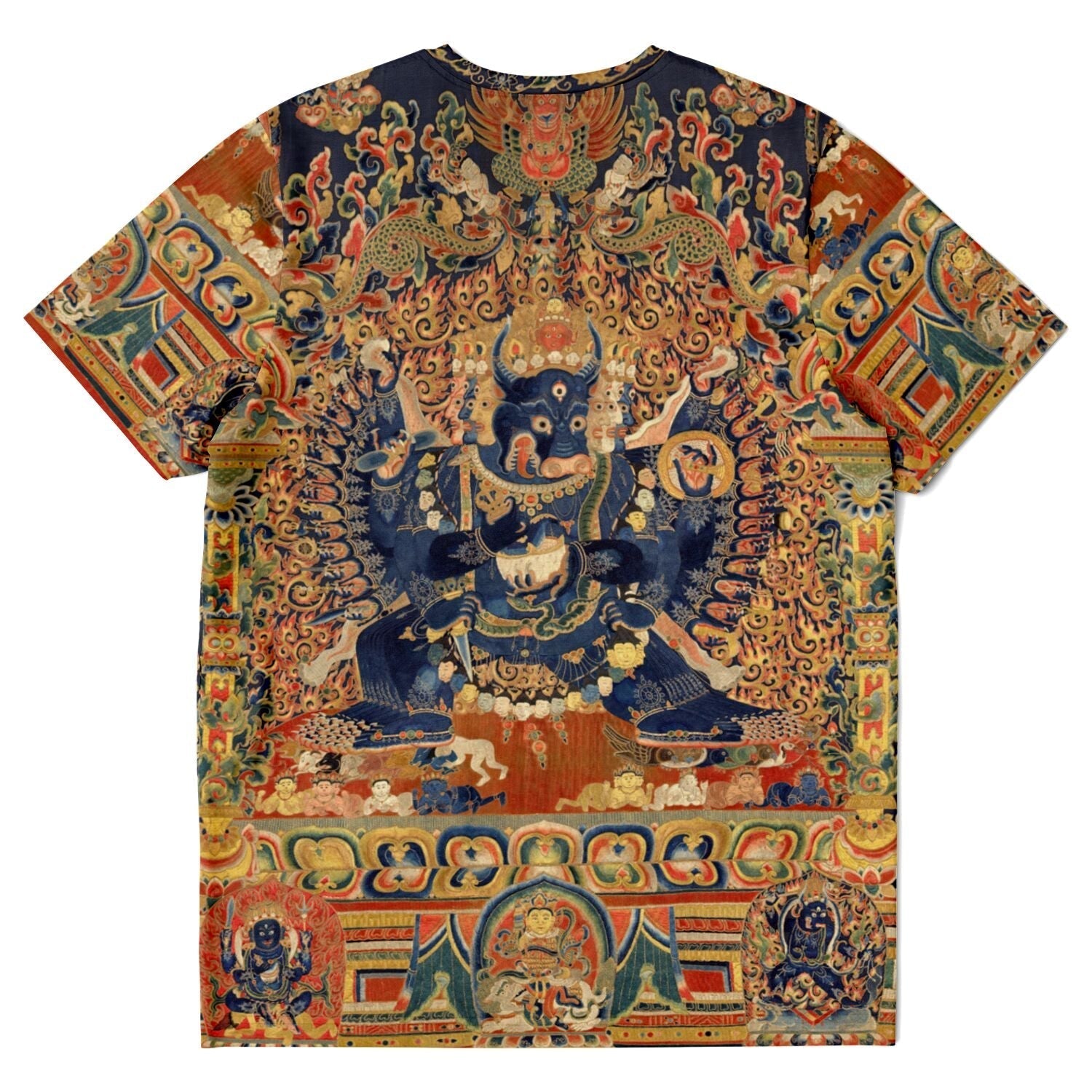 T-shirt Vajrabhairava Wrathful Deity | Tibetan Buddhist Protection, Meditation Deity | Zen Manjushri Emanation Graphic Art T-Shirt