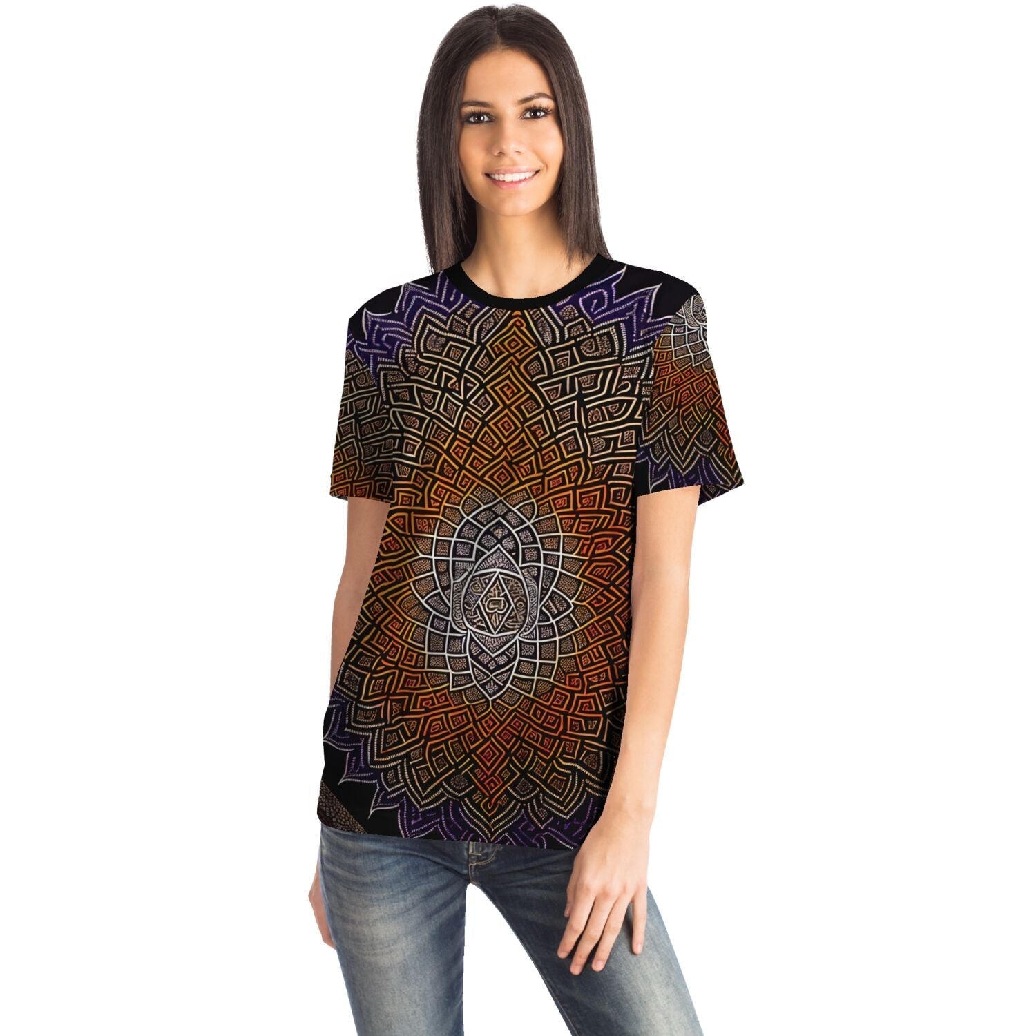 Wisdom and Illusion Trippy Tee | Psychedelic Sacred Geometry | Abstract Cosmic Organic Mandala Mystic Graphic Art T-Shirt