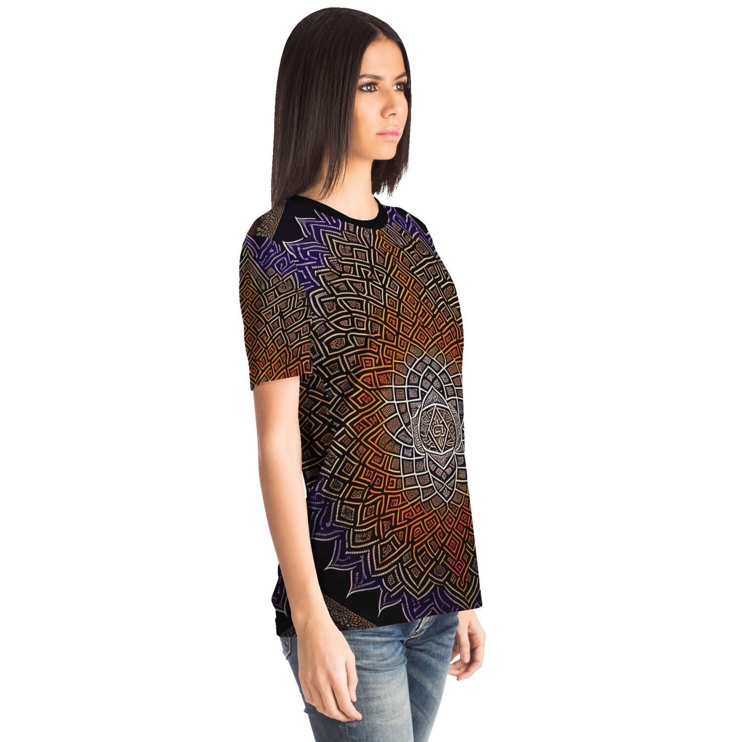 Wisdom and Illusion Trippy Tee | Psychedelic Sacred Geometry | Abstract Cosmic Organic Mandala Mystic Graphic Art T-Shirt