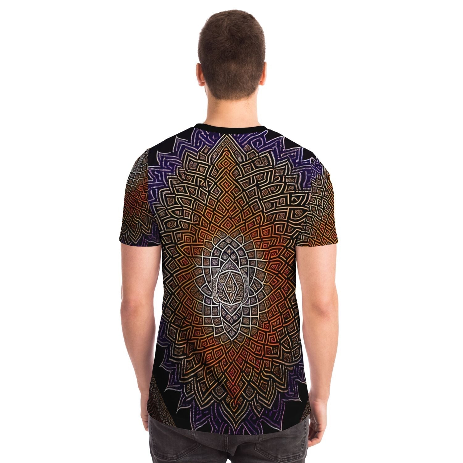 Wisdom and Illusion Trippy Tee | Psychedelic Sacred Geometry | Abstract Cosmic Organic Mandala Mystic Graphic Art T-Shirt