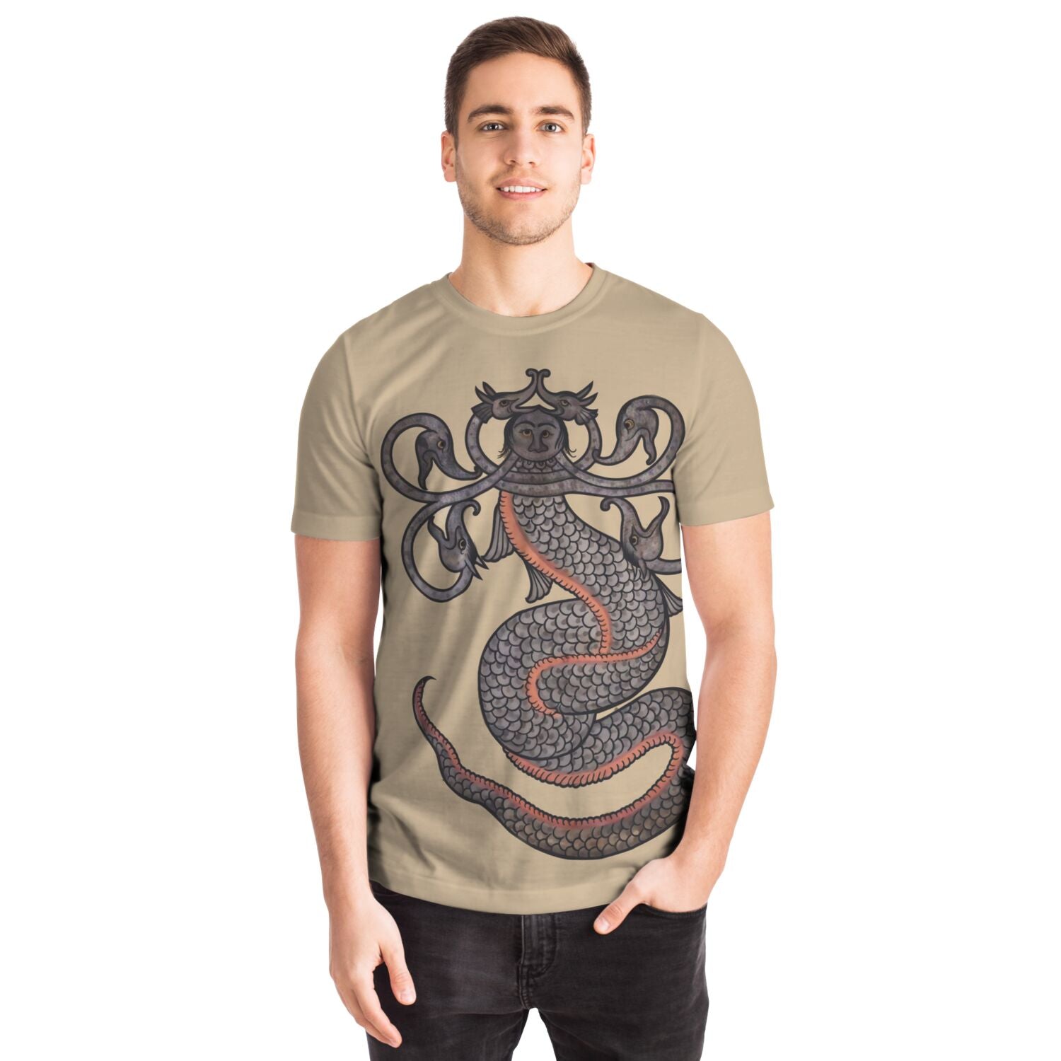 Wonders of Creation and Oddities of Existing Things | Zakariya al-Qazwini, Medieval Persian Illustrated Serpent Snake Manuscript Graphic Art T-Shirt